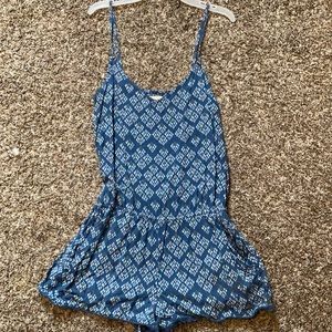 Blue Printed Romper